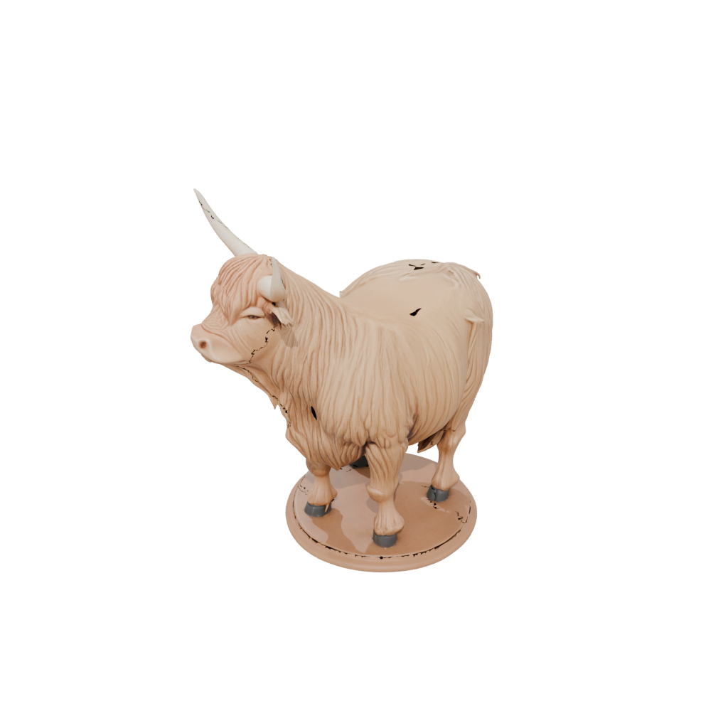 Woodgrain Realistic Flexi Highland Cow