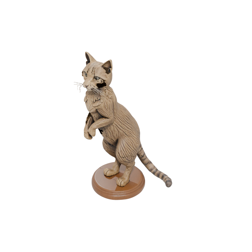 Woodgrain Realistic Flexi Tabby Cat