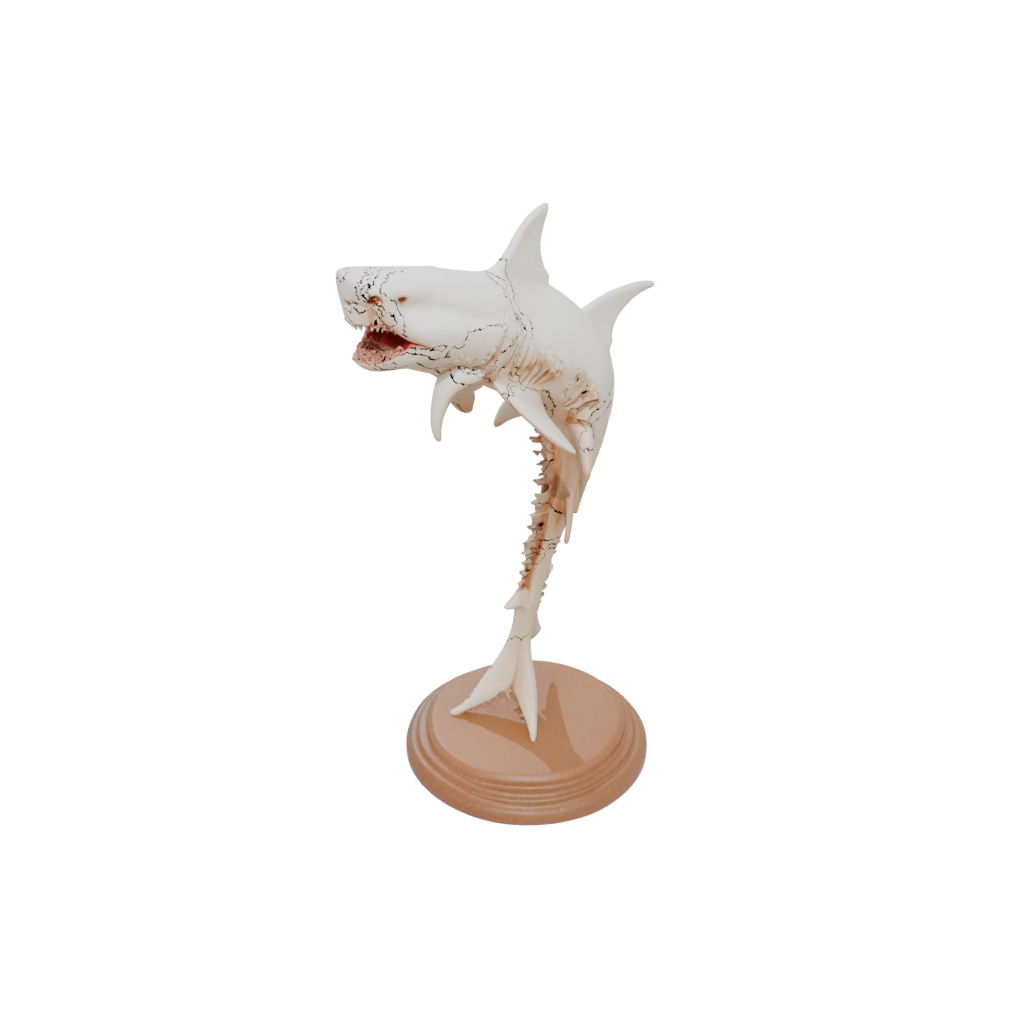 Woodgrain Skeleton Flexi Great White Shark