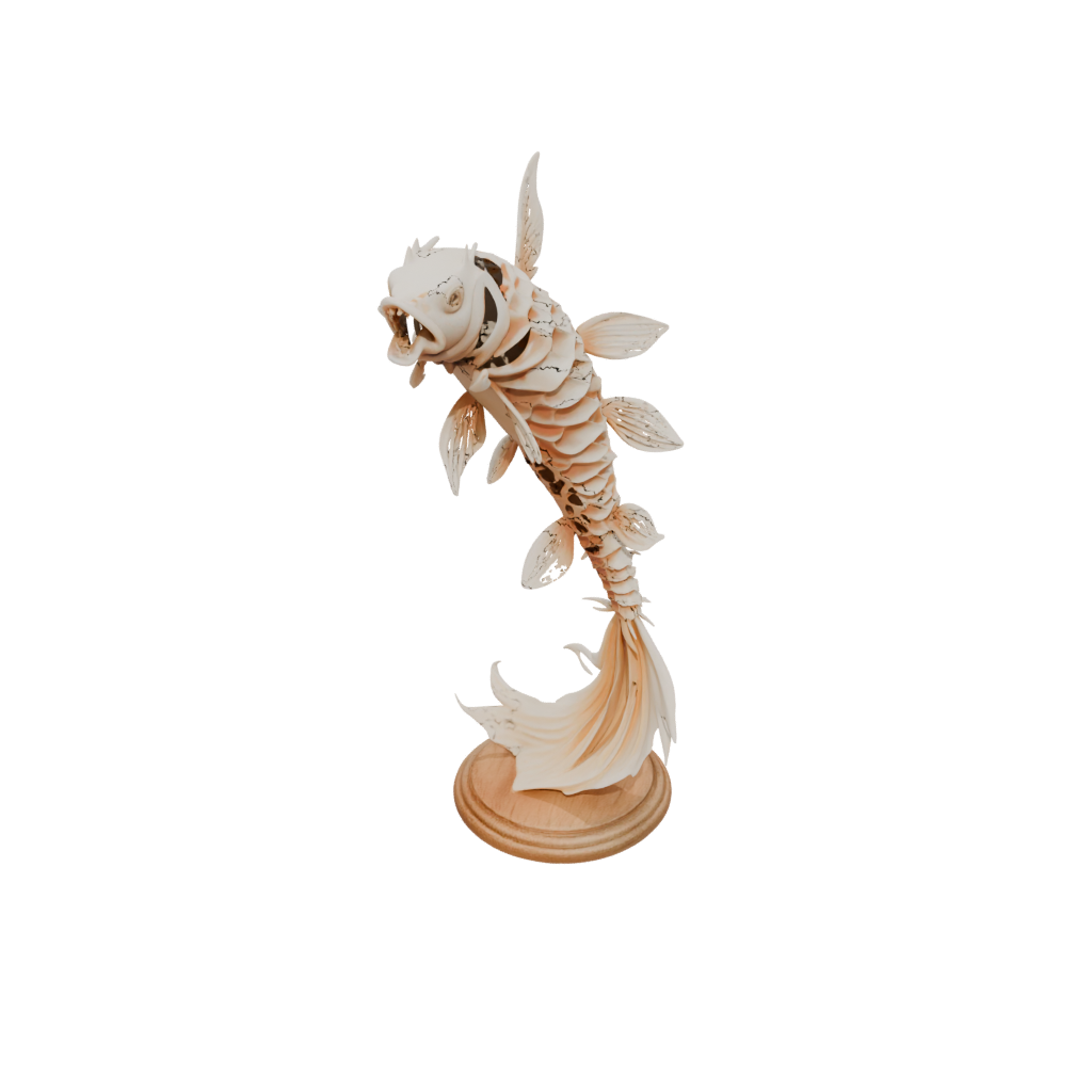 Woodgrain Skeleton Flexi Koi Fish