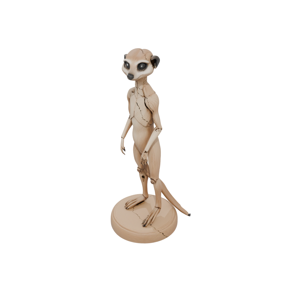 Woodgrain Skeleton Flexi Meerkat