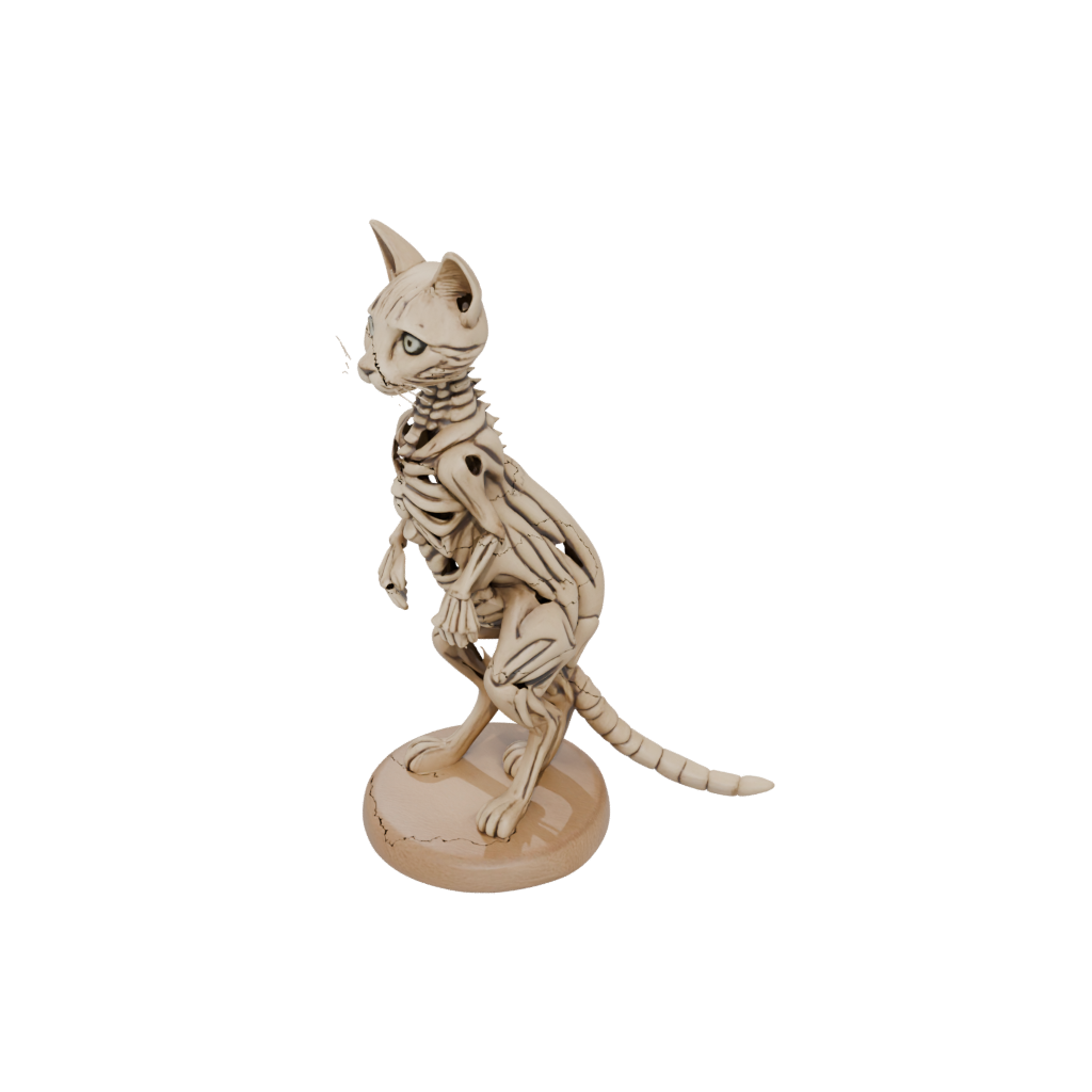 Woodgrain Skeleton Flexi Tabby Cat