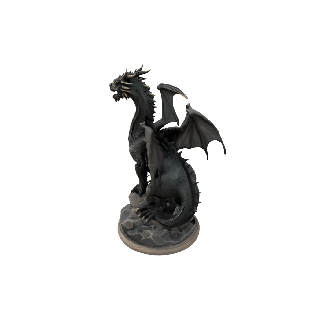 Bronze Bust Ancient Dragon Perched On Rocks