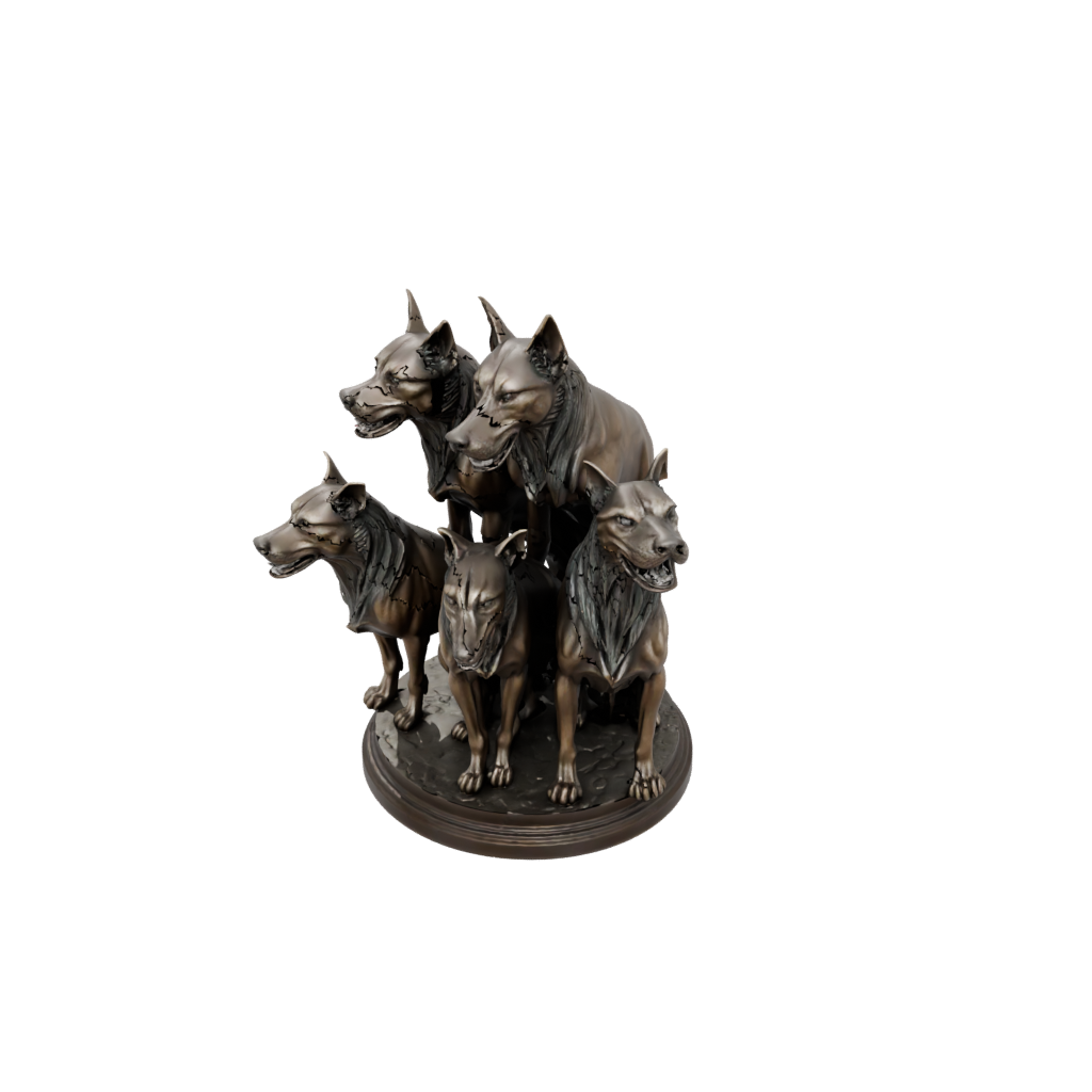 Bronze Bust Cerberus Three-Headed Hound