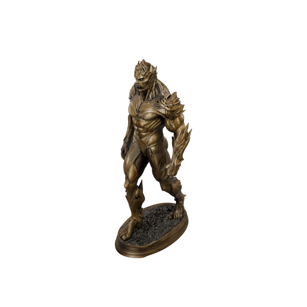 Bronze Bust Fire Elemental Titan