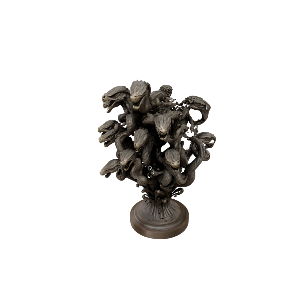 Bronze Bust Hydra Multi-Headed