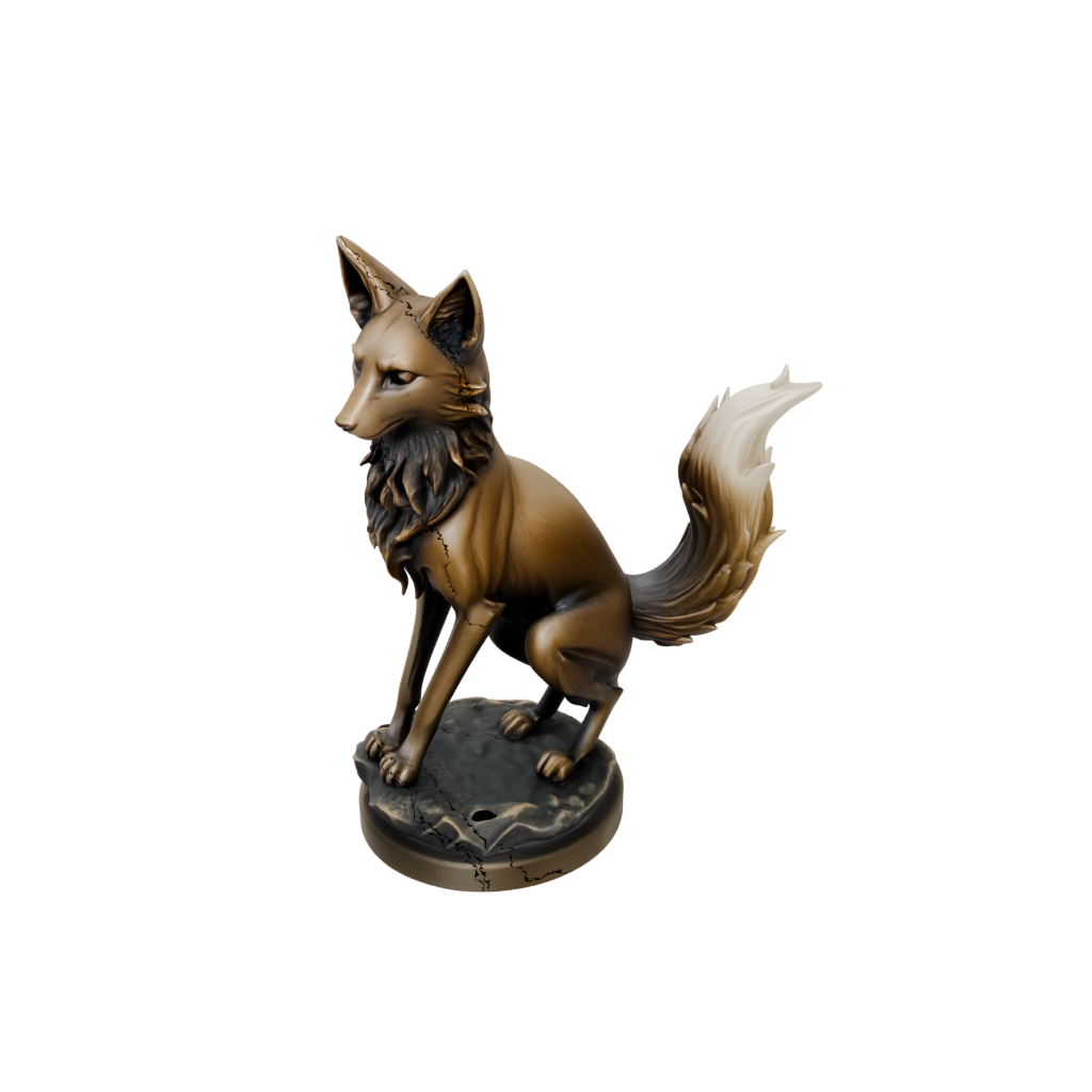 Bronze Bust Kitsune Nine-Tail Fox