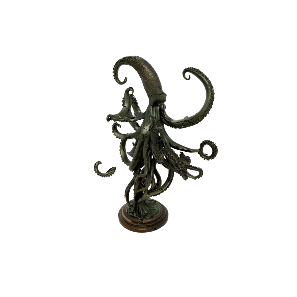 Bronze Bust Kraken Tentacle Sculpture