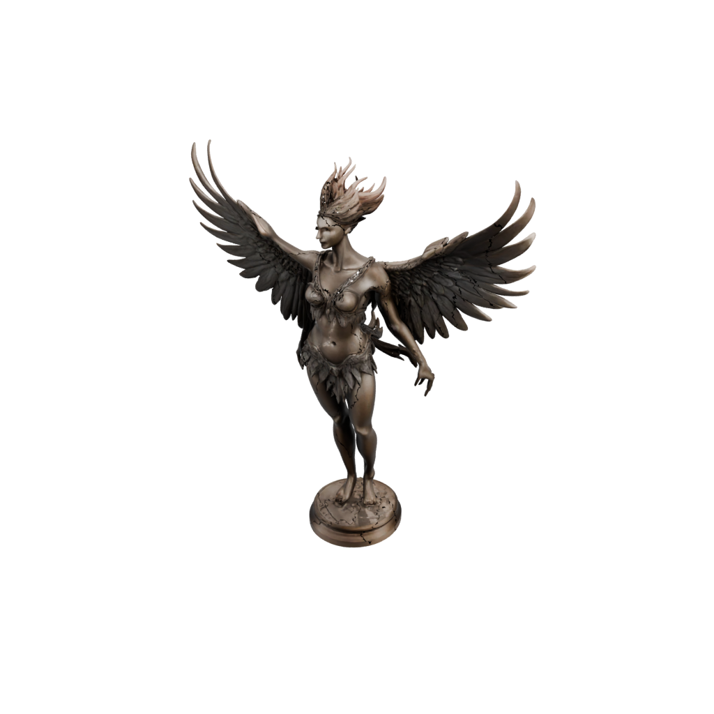Bronze Bust Phoenix Rising Sculpture