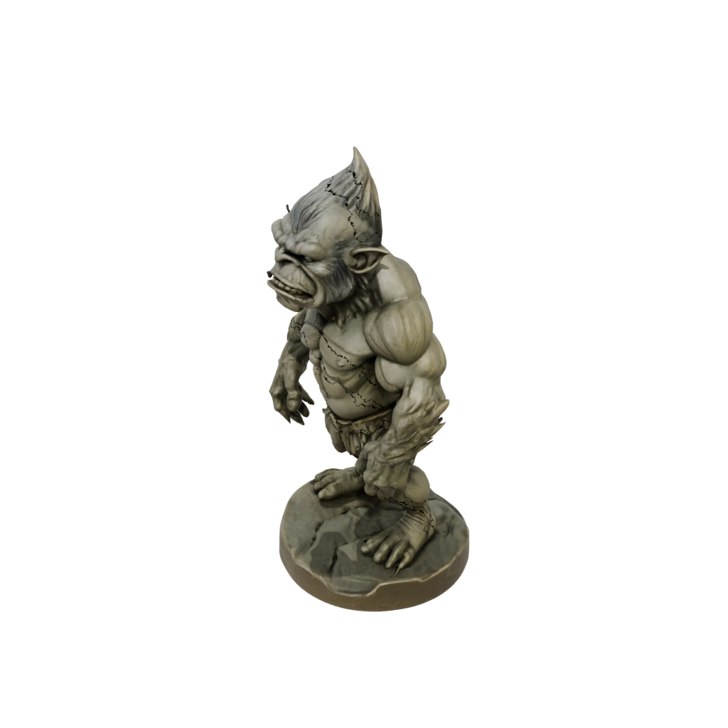 Bronze Bust Rock Troll