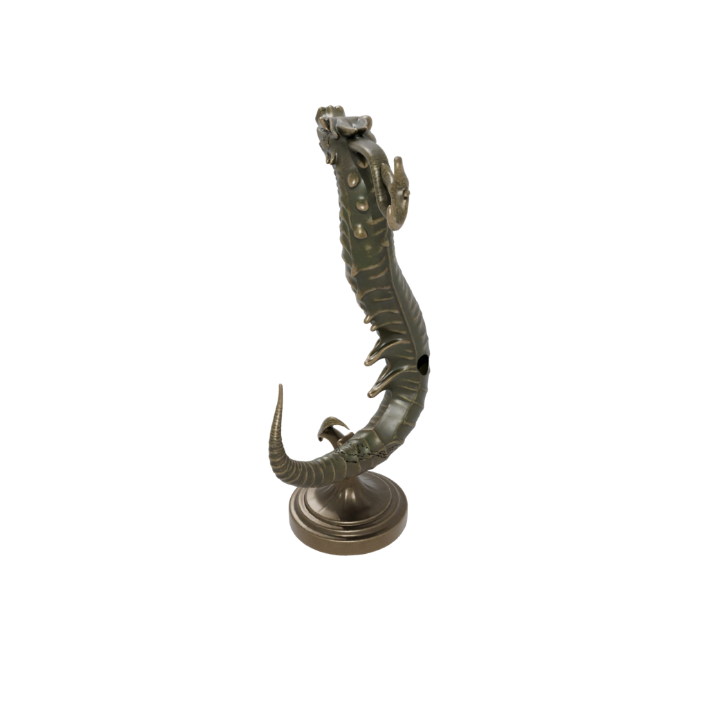 Bronze Bust Sea Serpent Coiled Upright