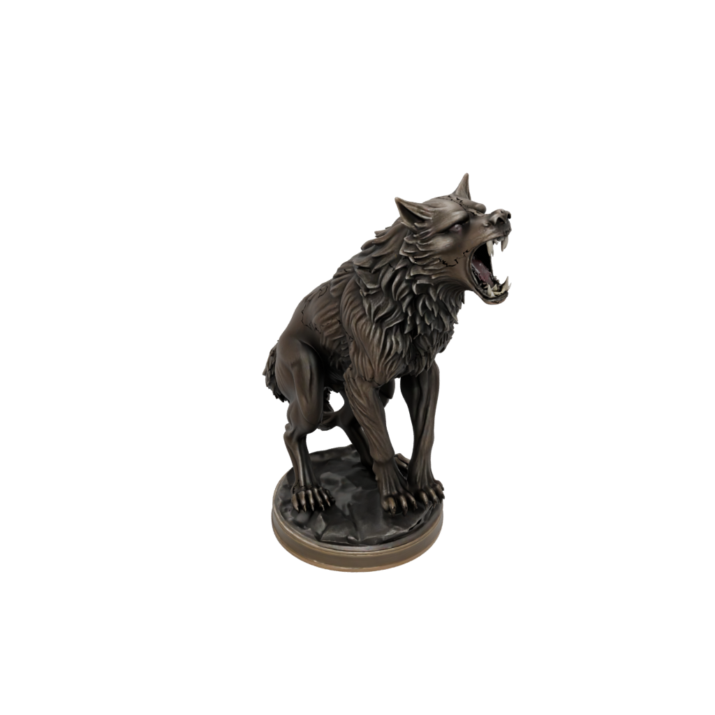Bronze Bust Werewolf Mid-Howl