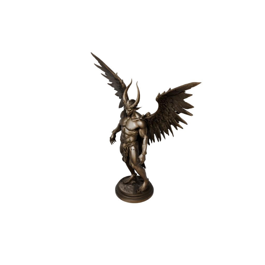 Bronze Bust Winged Demon Lord