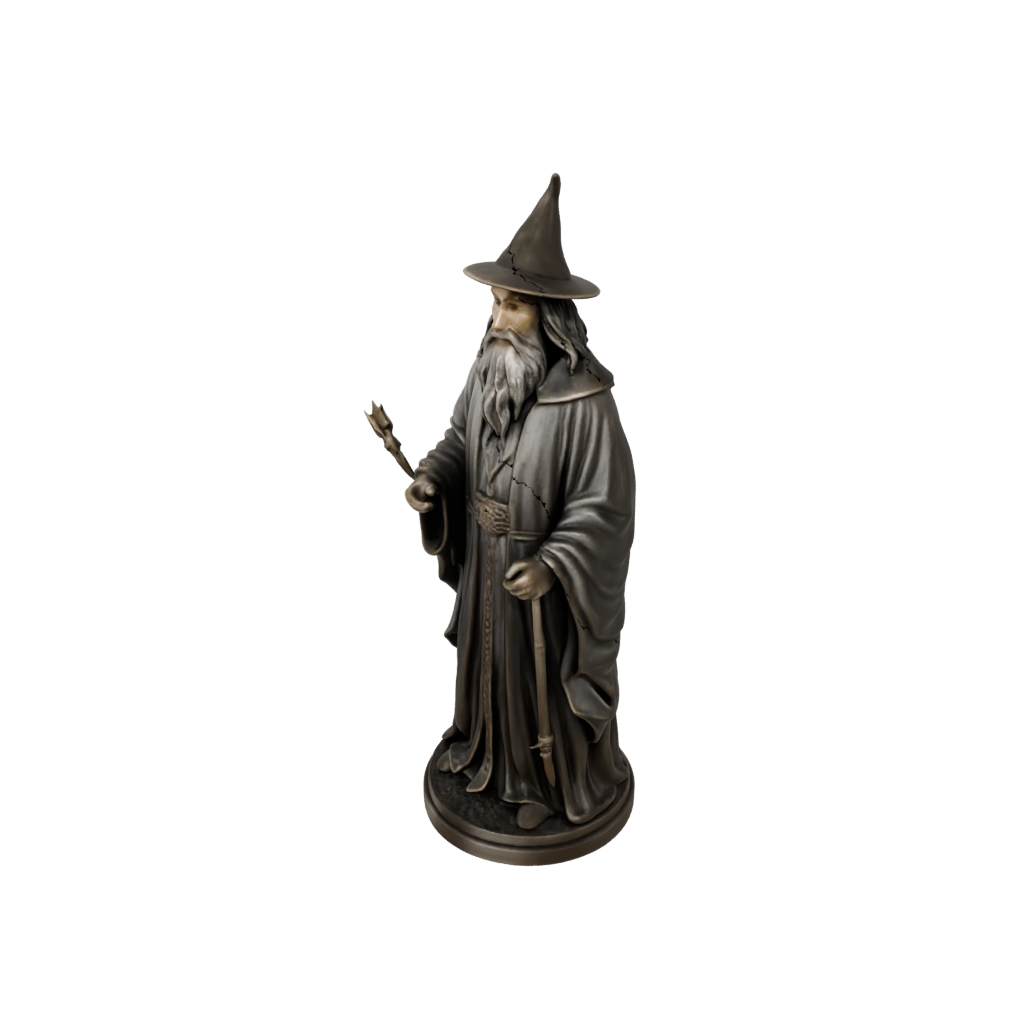 Bronze Bust Wise Wizard Figure