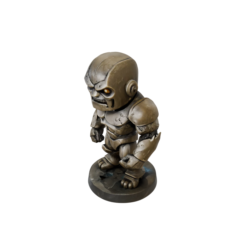 Bronze Chibi Earth Golem Colossus