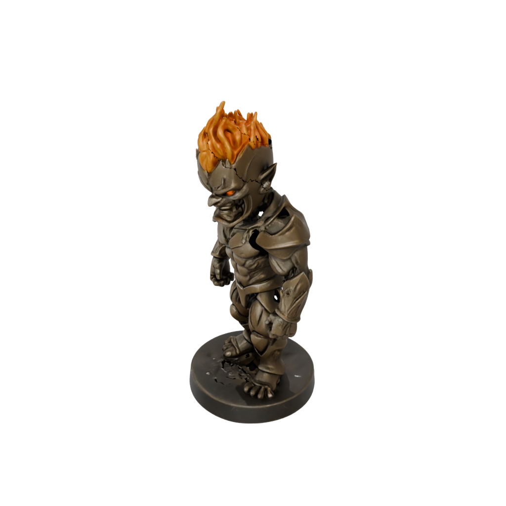 Bronze Chibi Fire Elemental Titan