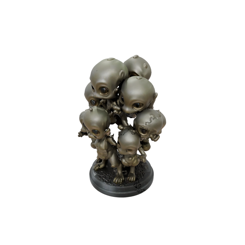Bronze Chibi Hydra Multi-Headed