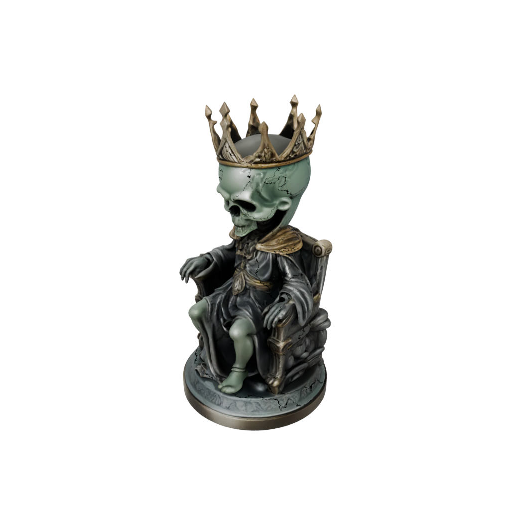 Bronze Chibi Lich On Throne