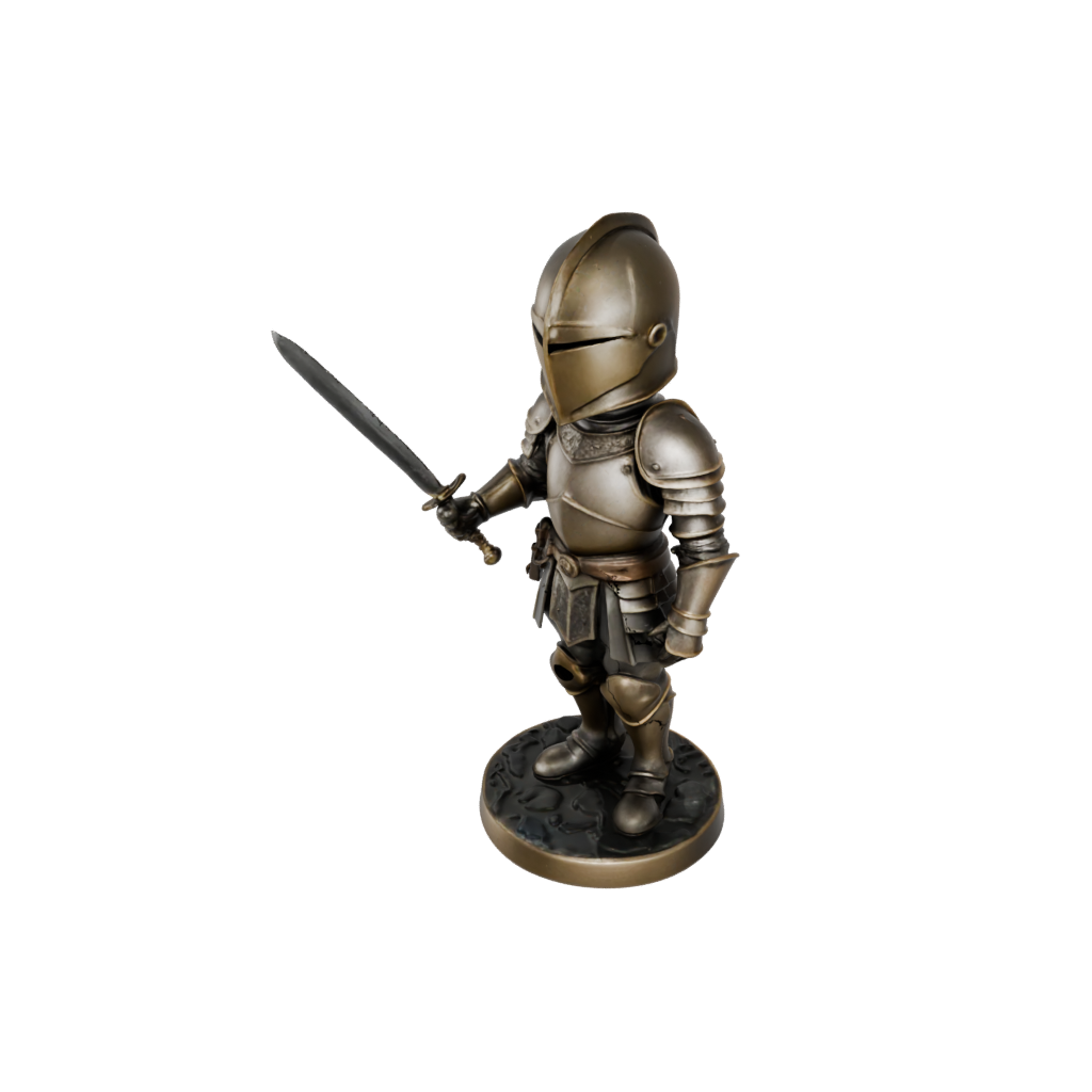Bronze Chibi Medieval Knight Statue