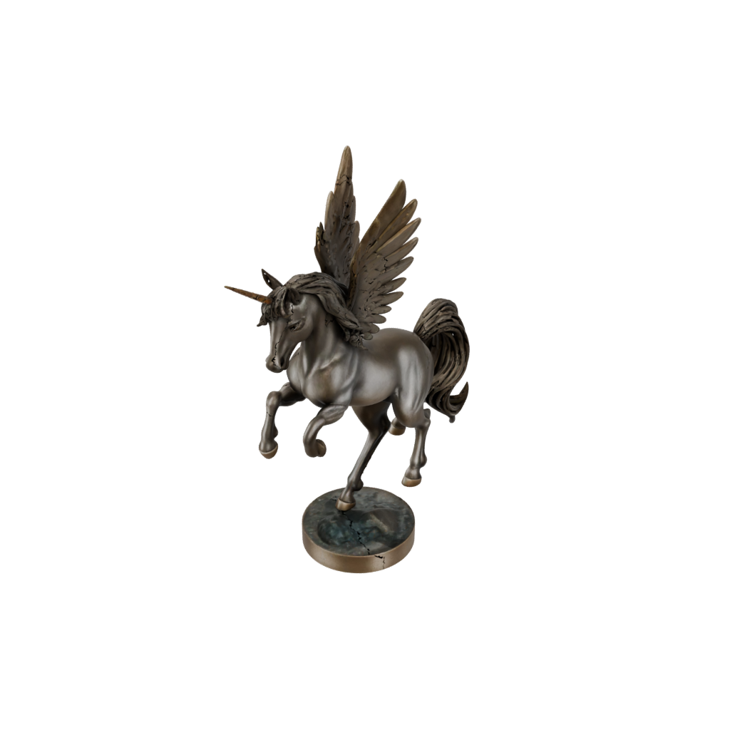 Bronze Chibi Pegasus Rearing