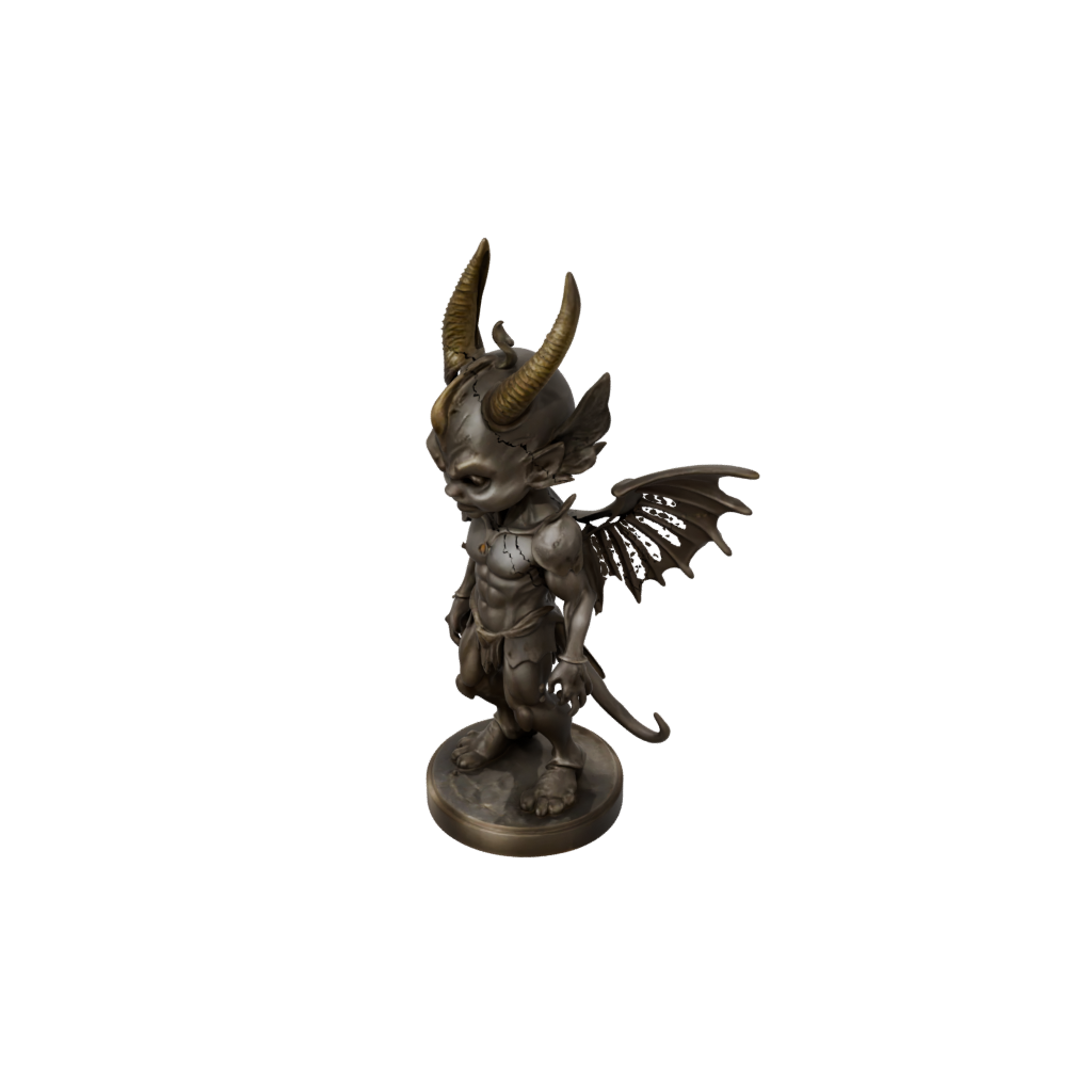 Bronze Chibi Winged Demon Lord