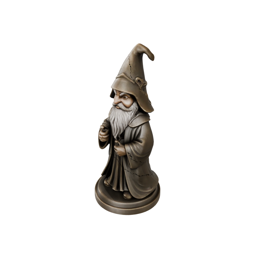 Bronze Chibi Wise Wizard Figure