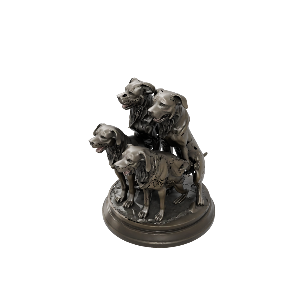 Bronze Scene Cerberus Three-Headed Hound
