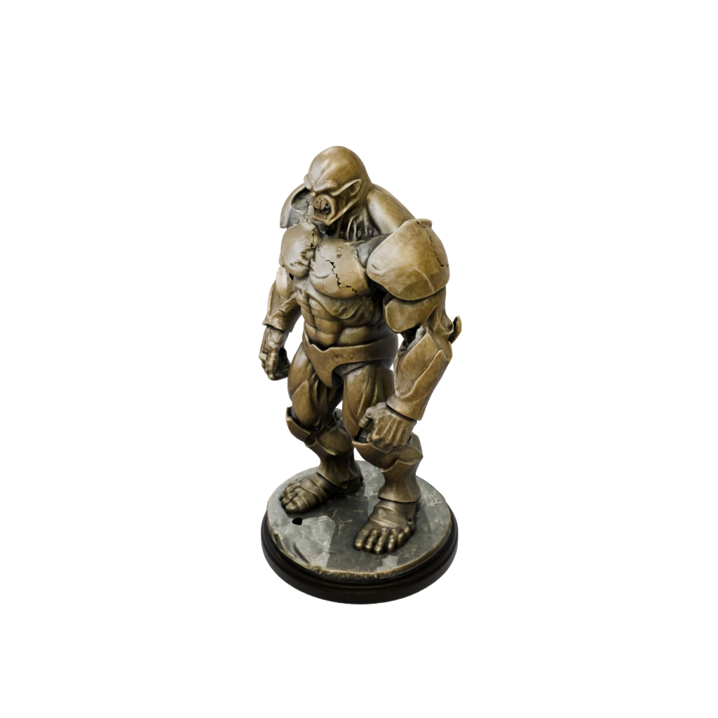 Bronze Scene Earth Golem Colossus