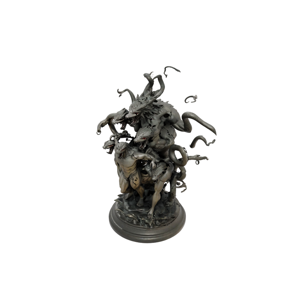 Bronze Scene Hydra Multi-Headed