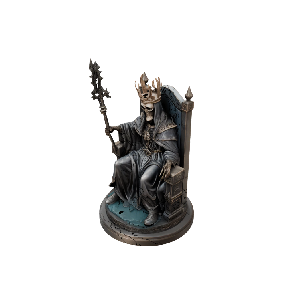 Bronze Scene Lich On Throne