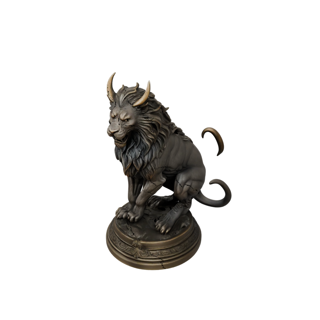 Bronze Scene Manticore