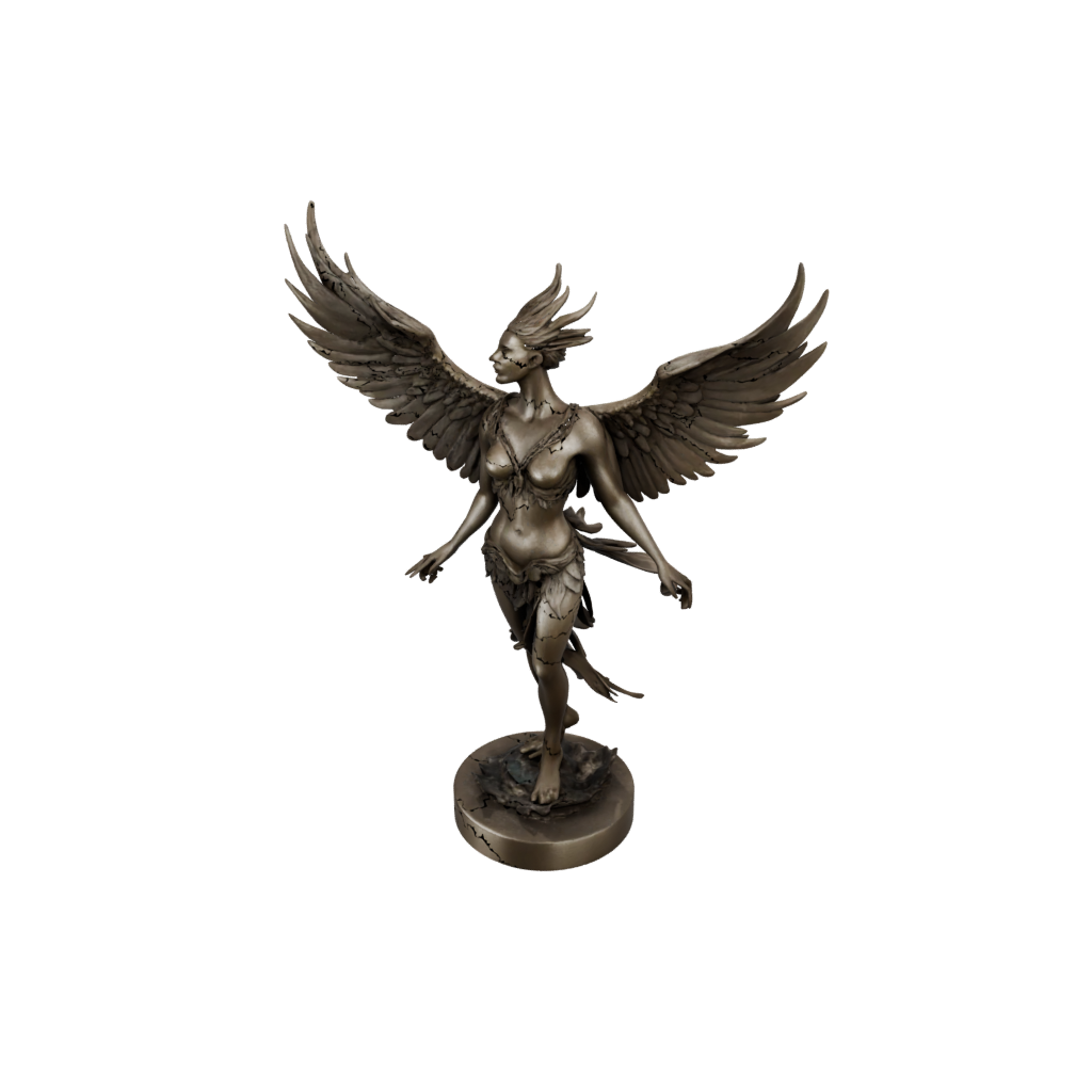 Bronze Scene Phoenix Rising Sculpture