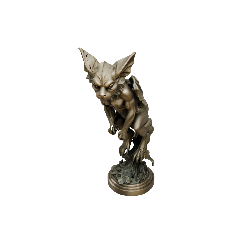 Bronze Gargoyle On Pedestal