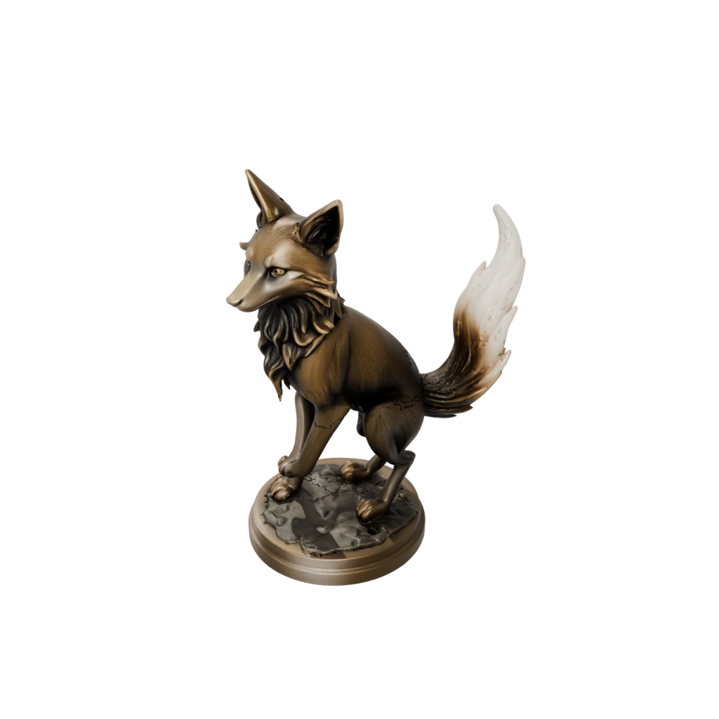 Bronze Kitsune Nine-Tail Fox