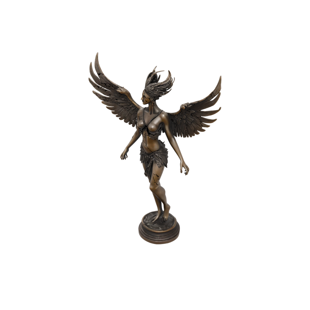Bronze Phoenix Rising Sculpture