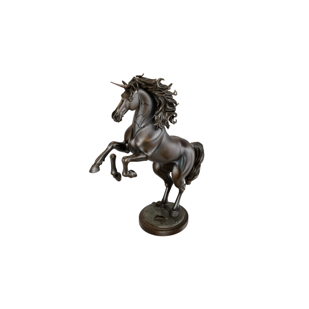 Bronze Unicorn Rearing Figure