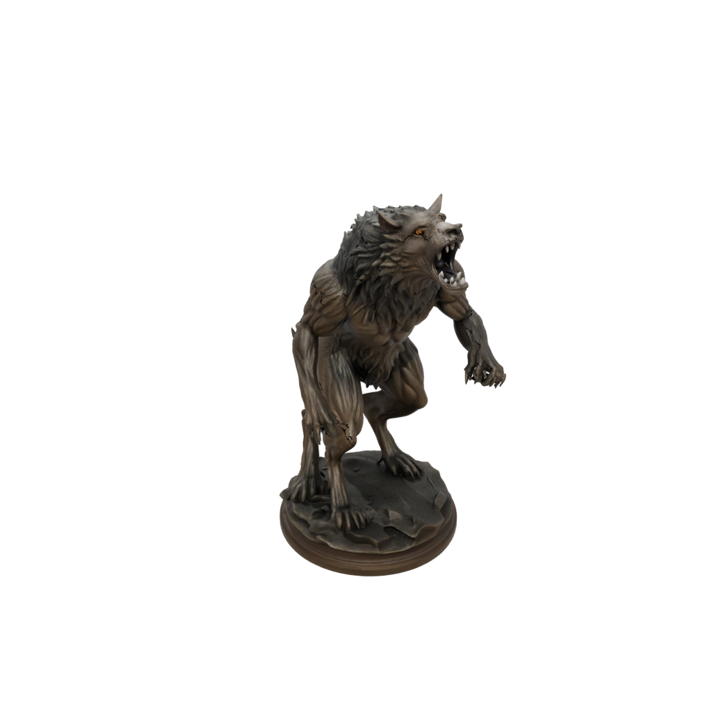Bronze Werewolf Mid-Howl
