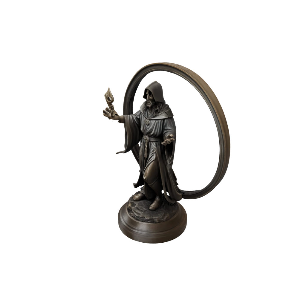 Bronze Relief Dark Sorcerer Figurine