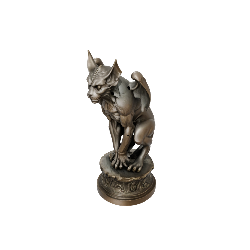 Bronze Relief Gargoyle On Pedestal