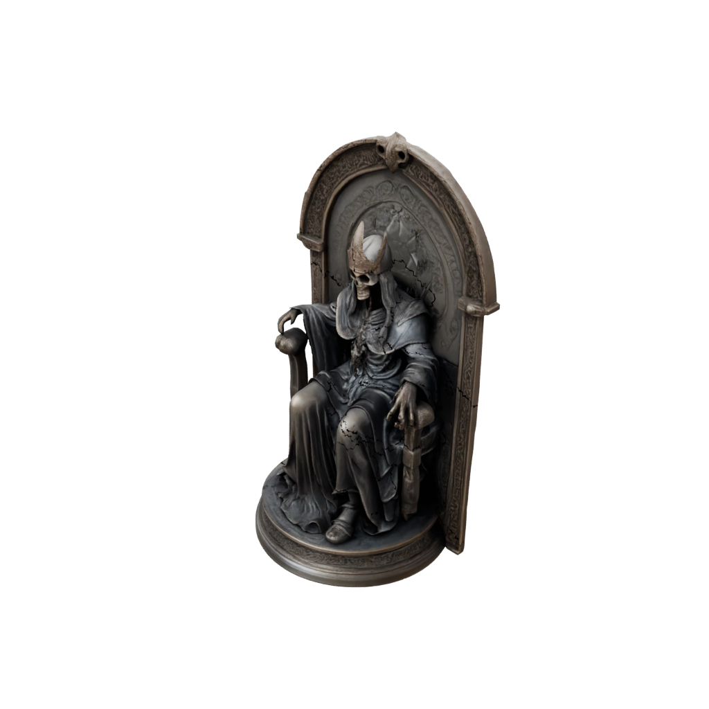 Bronze Relief Lich On Throne