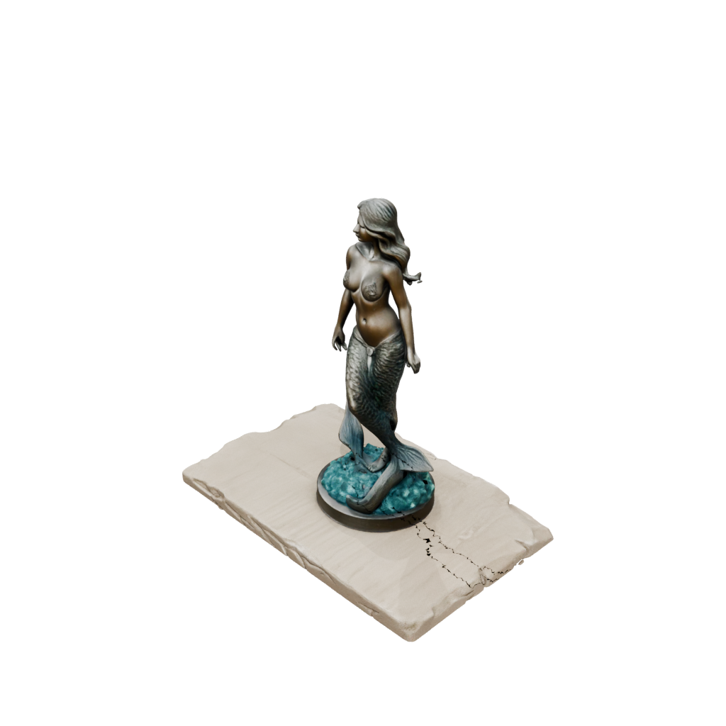 Bronze Relief Mermaid On A Rock