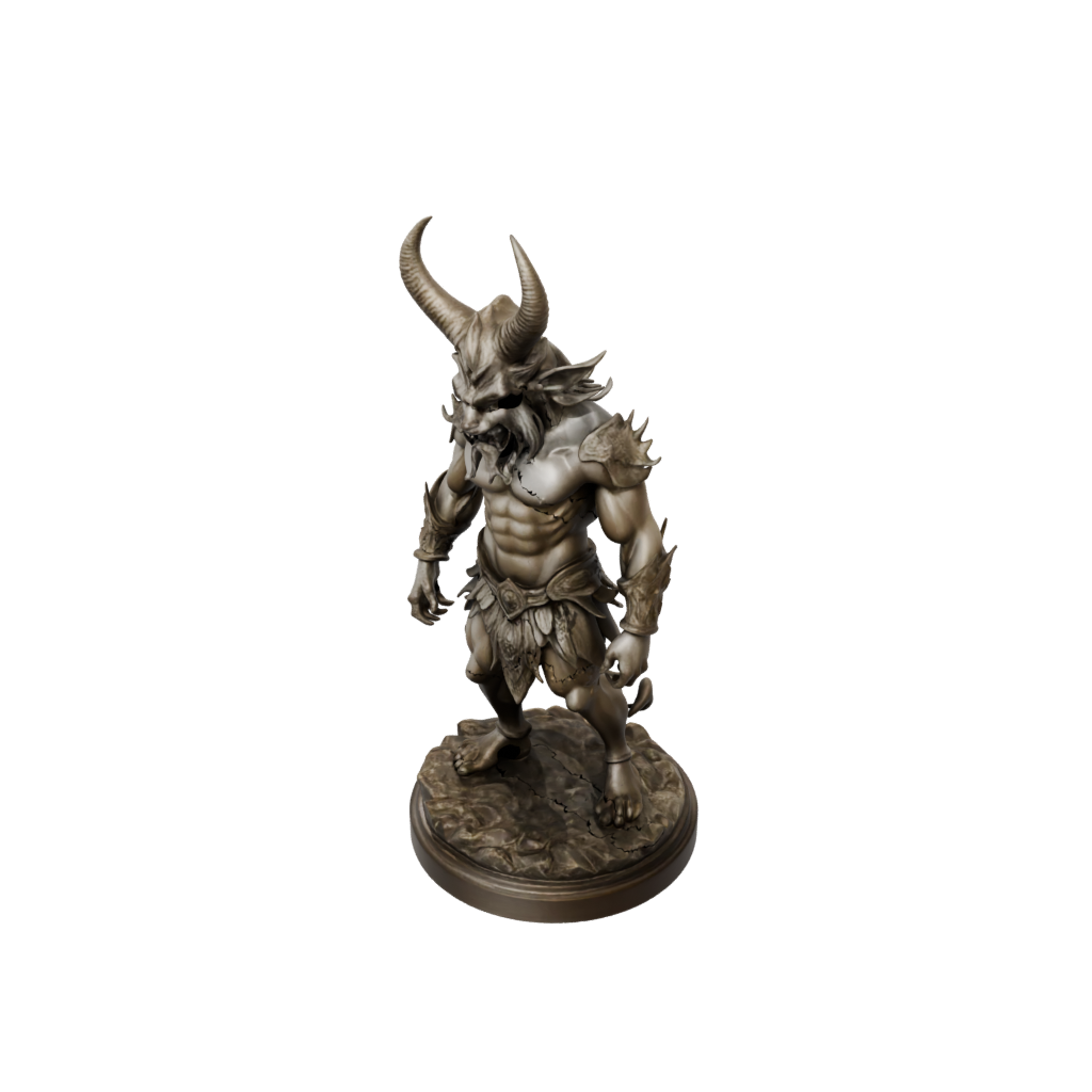 Bronze Relief Oni Demon