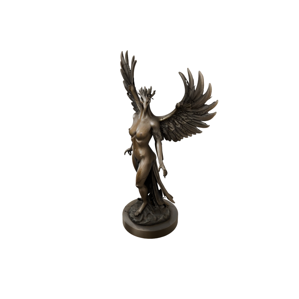 Bronze Relief Phoenix Rising Sculpture