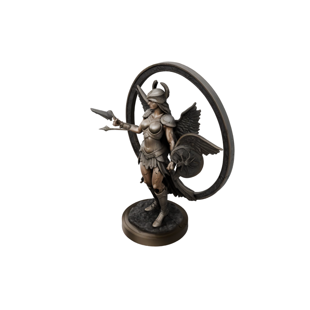 Bronze Relief Valkyrie Warrior Figure
