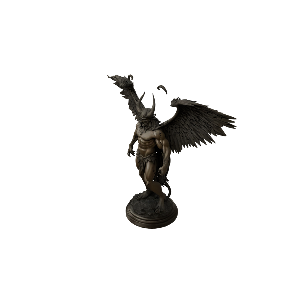 Bronze Relief Winged Demon Lord