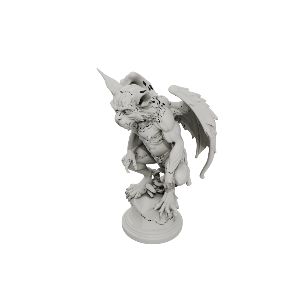 Bust Gargoyle On Pedestal