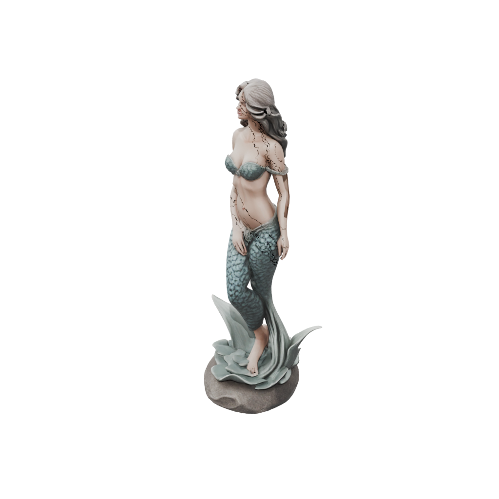 Bust Mermaid On A Rock