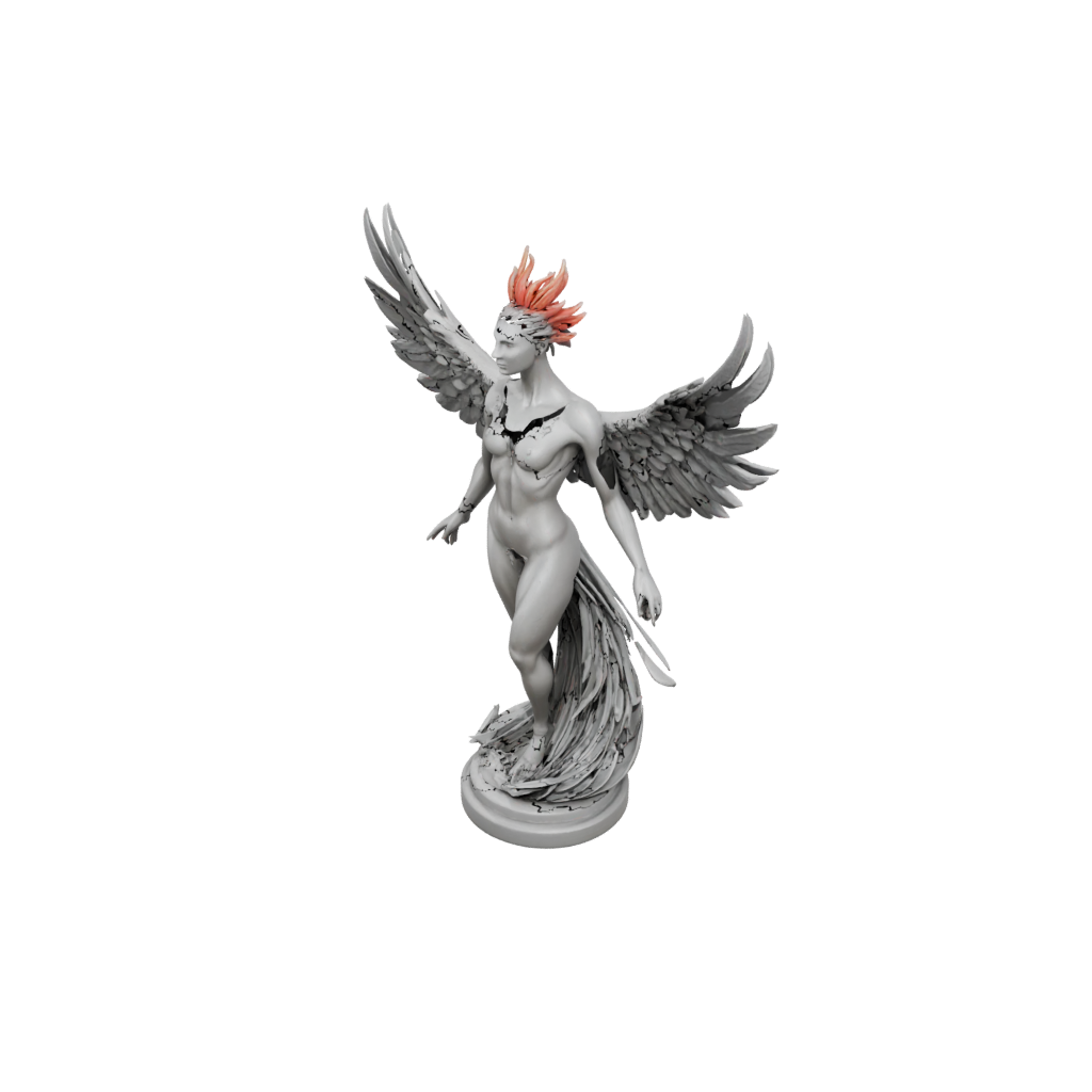 Bust Phoenix Rising Sculpture
