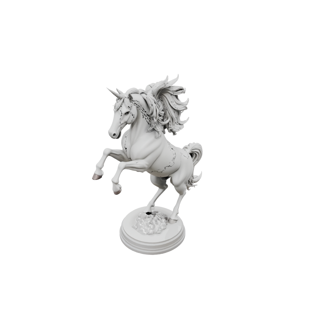 Bust Unicorn Rearing Figure