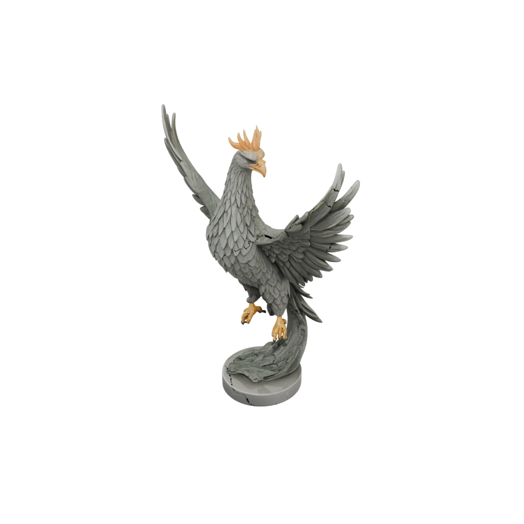 Camo Bust Phoenix Rising Sculpture